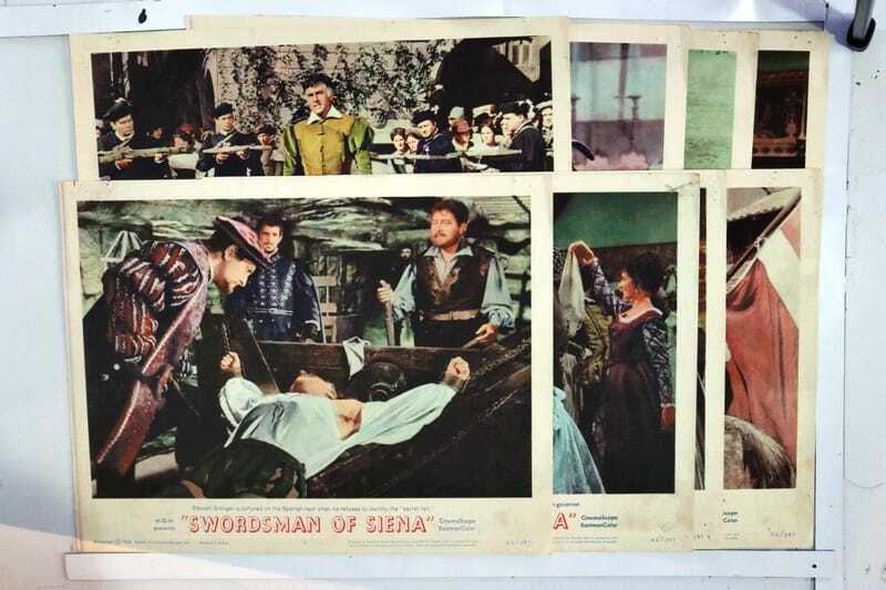 ORIGINAL LOBBY CARDS - SWORDSMAN OF SIENA - 1962 - set of 8