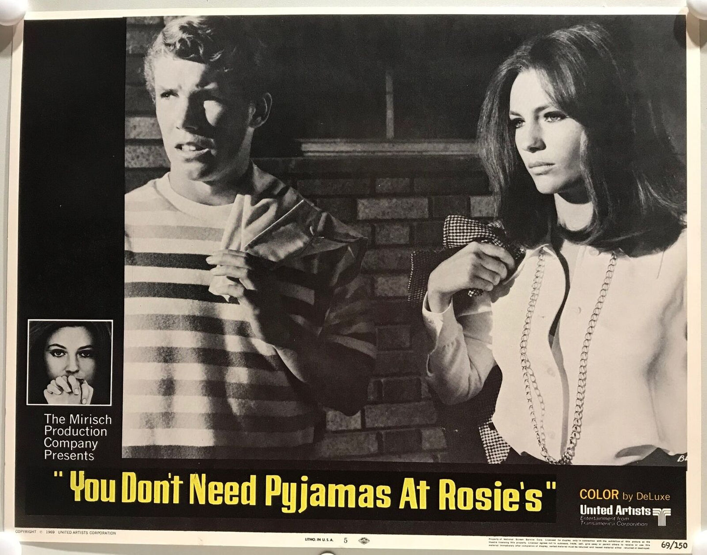 ORIGINAL LOBBY CARDS - YOU DON'T NEED PYJAMAS AT ROSIE'S - 1969 - set of 8