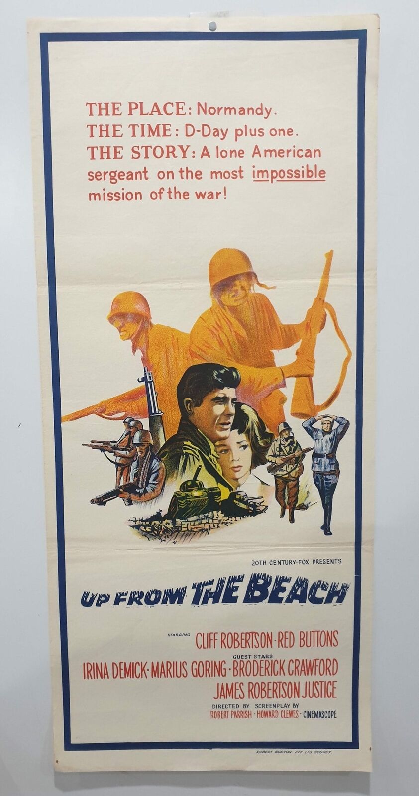 ORIGINAL DAYBILL MOVIE POSTER - UP FROM THE BEACH - 1965