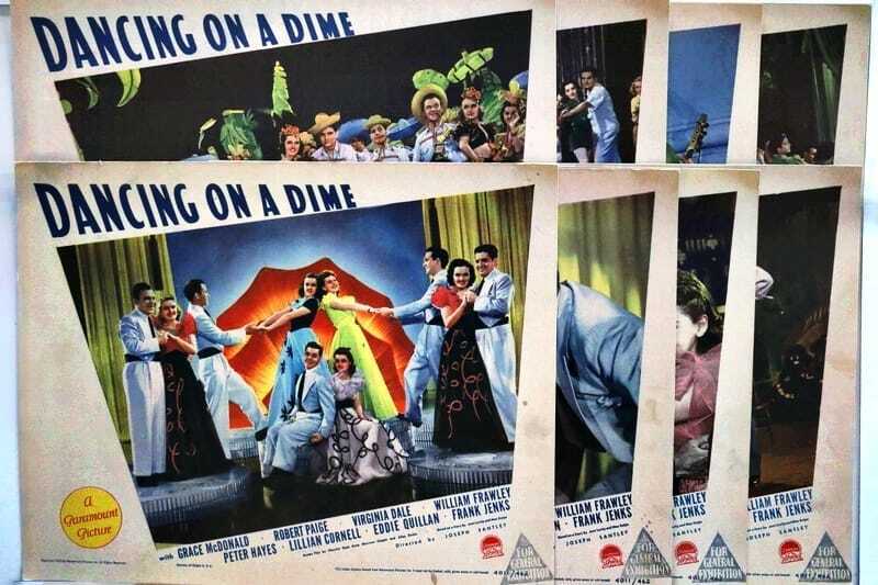 ORIGINAL LOBBY CARDS - DANCING ON A DIME - 1940 - set of 8