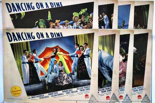 ORIGINAL LOBBY CARDS - DANCING ON A DIME - 1940 - set of 8