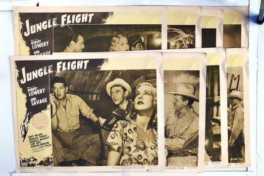 ORIGINAL LOBBY CARDS - JUNGLE FLIGHT - 1947 - set of 8
