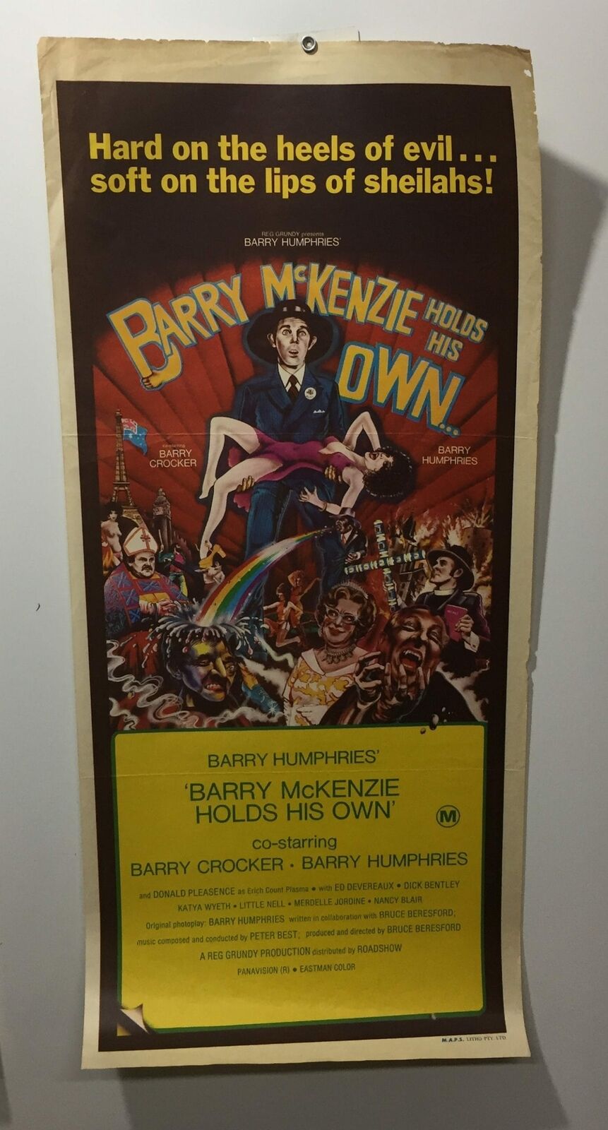 ORIGINAL DAYBILL MOVIE POSTER - BARRY MCKENZIE HOLDS HIS OWN - Australian