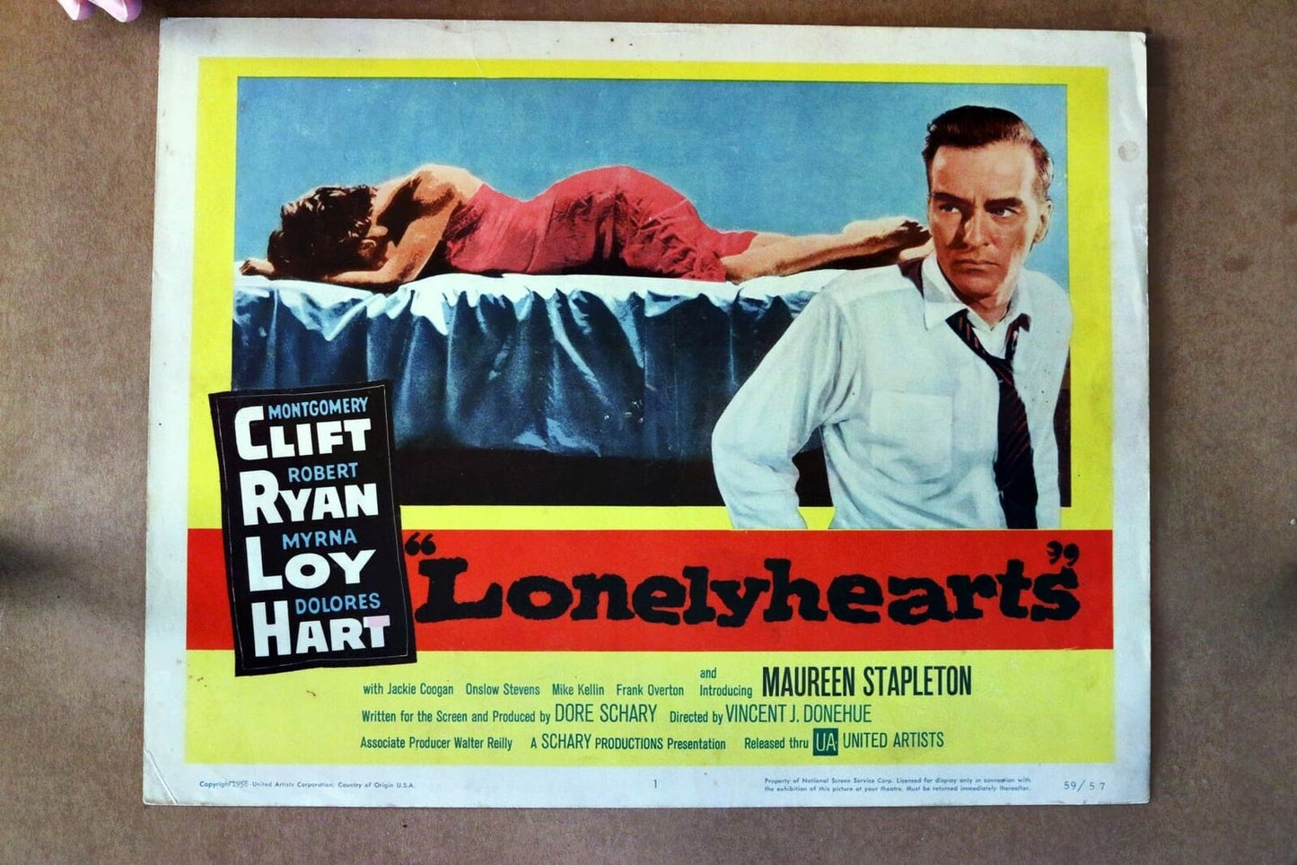 ORIGINAL LOBBY CARD - LONELYHEARTS - 1959 - key #1 card