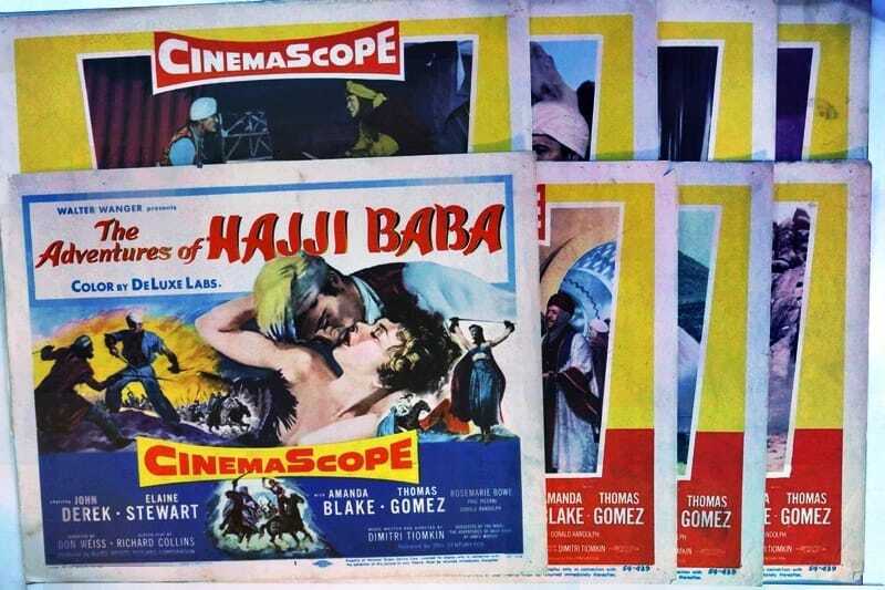 ORIGINAL LOBBY CARDS - ADVENTURES OF HAJJI BABA - 1954 - set of 8