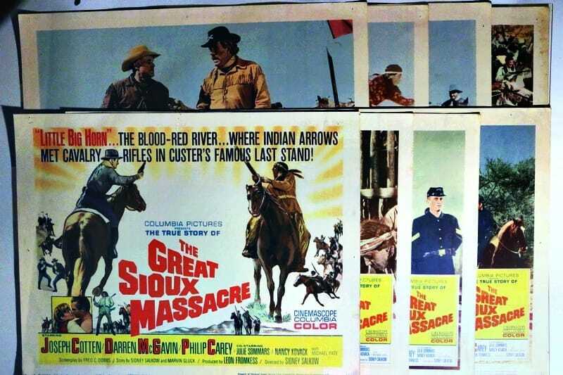 ORIGINAL LOBBY CARDS - THE GREAT SIOUX MASSACRE - 1965 - set of 8