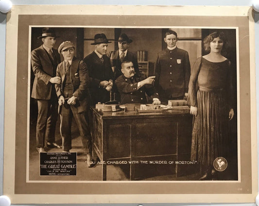 ORIGINAL SERIAL LOBBY CARD - THE GREAT GAMBLE (a) - 1919 - Ch 15 " Out of the...