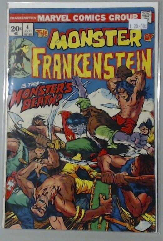 THE MONSTER OF FRANKENSTEIN MARVEL COMIC BOOK #4 MONSTERS DEATH