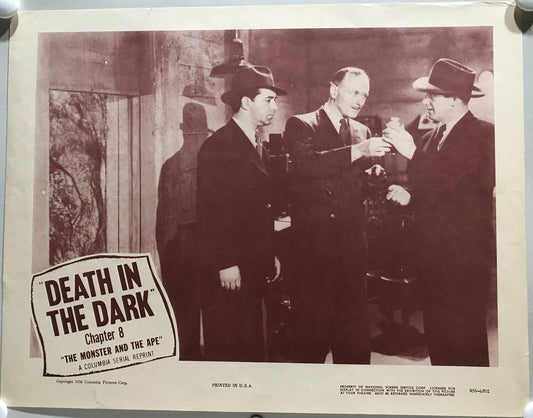 ORIGINAL SERIAL LOBBY CARD - THE MONSTER AND THE APE - R1956 - Ch 8 "Death in...