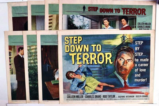 ORIGINAL LOBBY CARDS - STEP DOWN TO TERROR - 1959 - set of 8