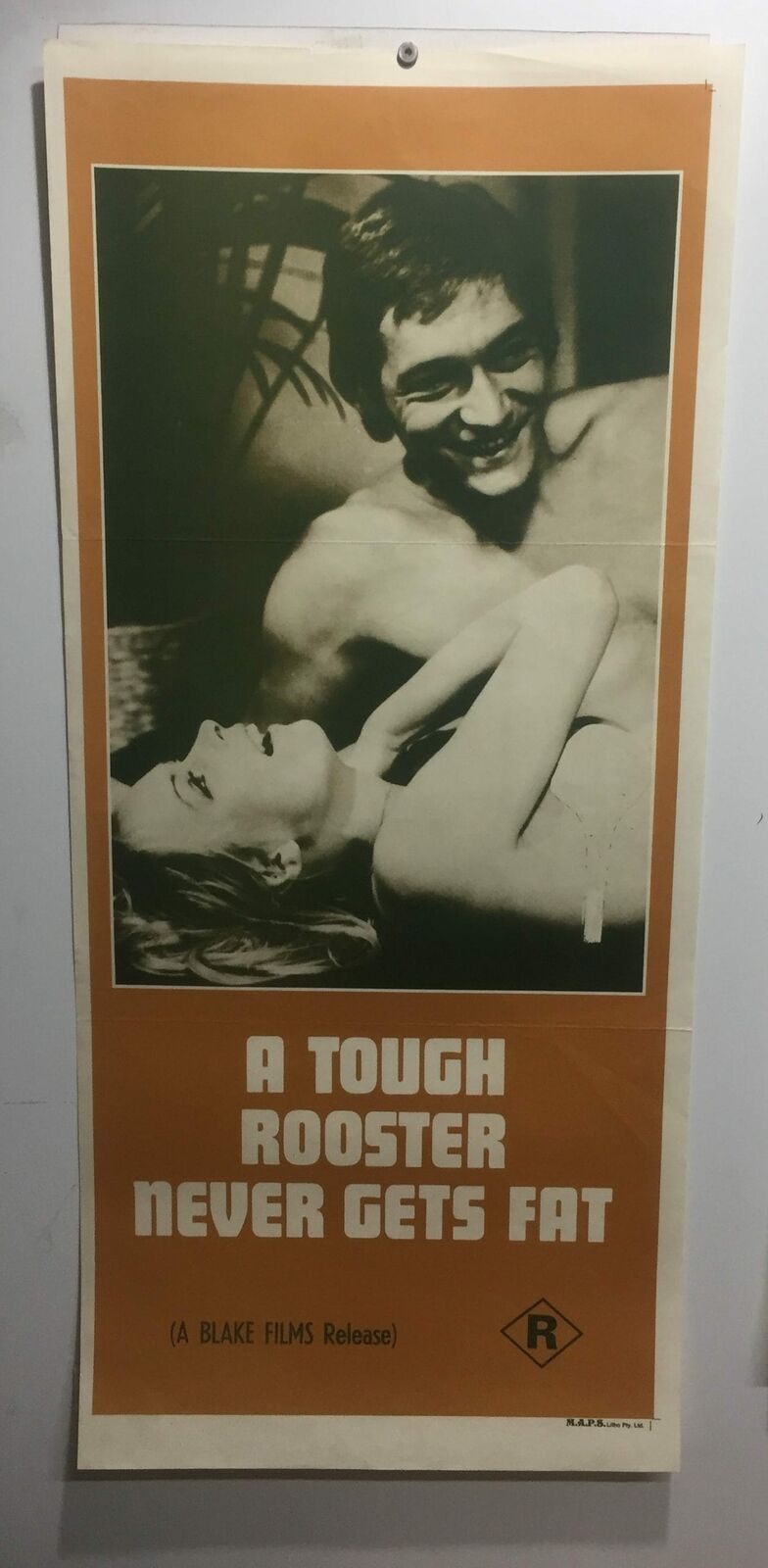 ORIGINAL DAYBILL MOVIE POSTER - A TOUGH ROOSTER NEVER GETS FAT - 1976 - ADULT