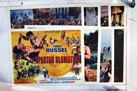 ORIGINAL LOBBY CARDS - THE SPARTAN GLADIATORS - 1964 - set of 8