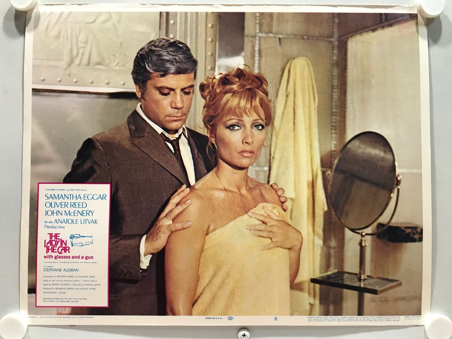 ORIGINAL LOBBY CARDS - THE LADY IN THE CAR WITH GLASSES AND A GUN- 1970- set 8