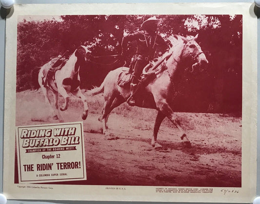 ORIGINAL SERIAL LOBBY CARD - RIDING WITH BUFFALO BILL (d) - 1954 - Ch 12 "The...