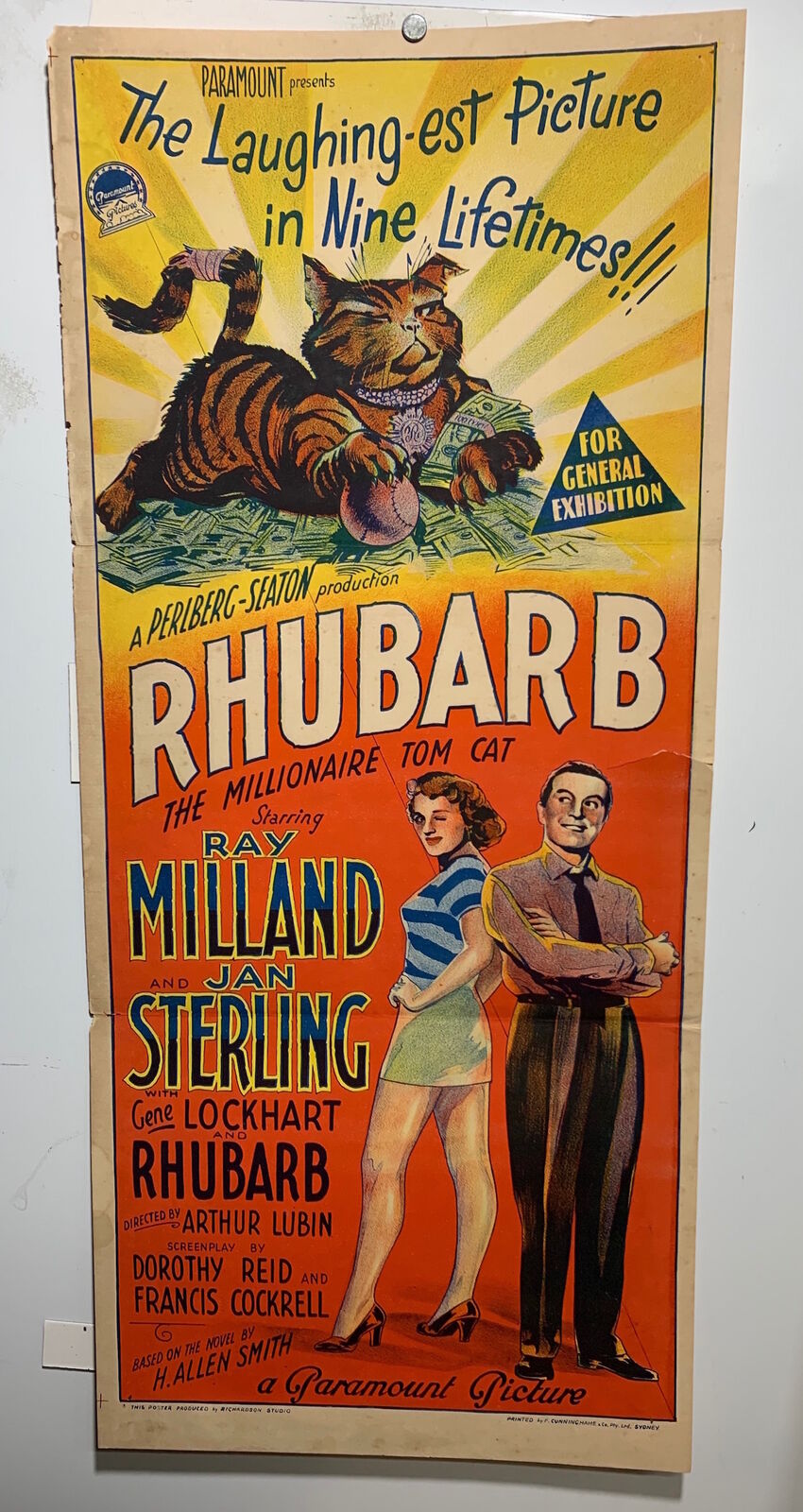 ORIGINAL DAYBILL MOVIE POSTER - RHUBARB - Richardson Studio