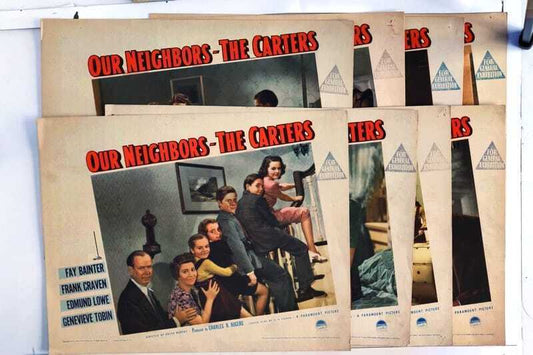 ORIGINAL LOBBY CARDS - OUR NEIGHBORS - THE CARTERS - 1939 - set of 8