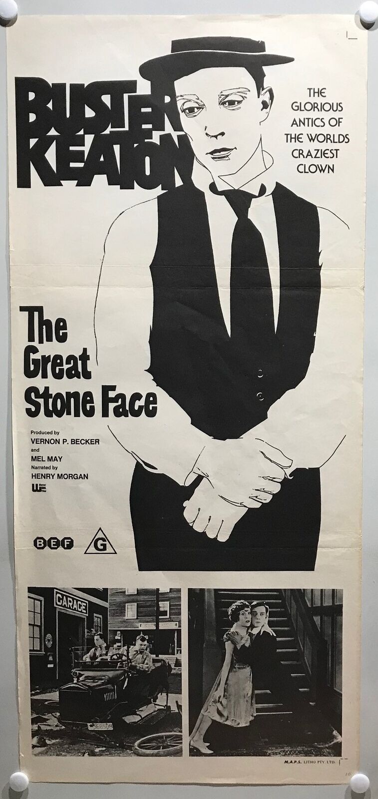 ORIGINAL DAYBILL MOVIE POSTER - THE GREAT STONE FACE -  1968