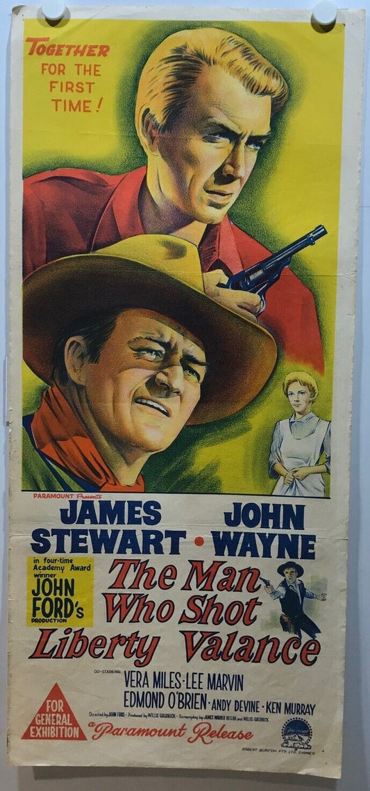 ORIGINAL DAYBILL MOVIE POSTER - THE MAN WHO SHOT LIBERTY VALANCE - 1962