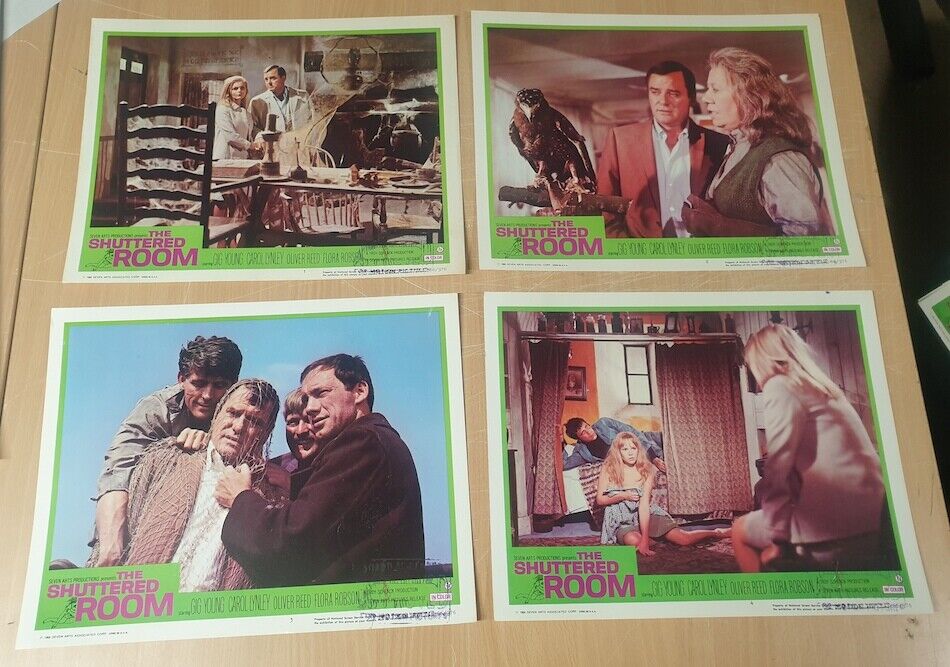 ORIGINAL LOBBY CARDS - THE SHUTTERED ROOM - 1966 - set of 8