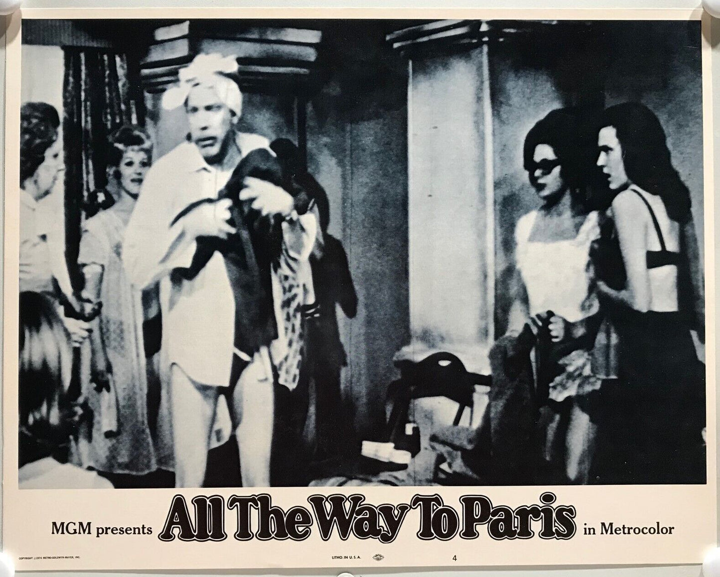 ORIGINAL LOBBY CARDS - ALL THE WAY TO PARIS - 1966 - set of 8