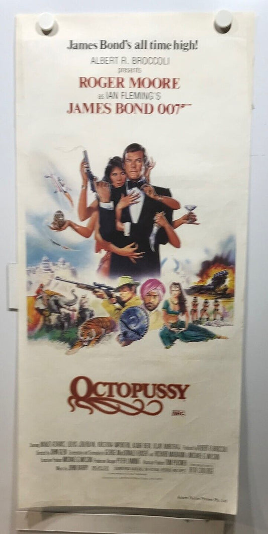 ORIGINAL DAYBILL MOVIE POSTER - OCTOPUSSY - Roger Moore as James Bond 007