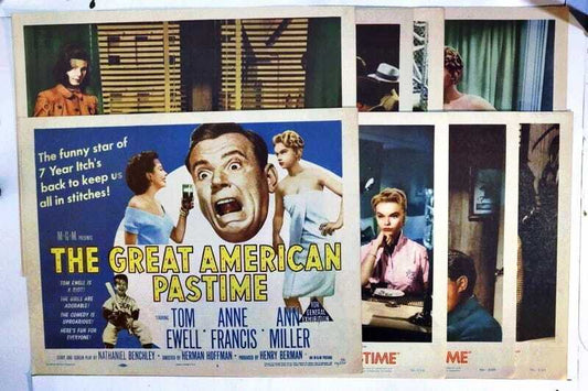 ORIGINAL LOBBY CARDS - THE GREAT AMERICAN PASTIME - 1956 - set of 8 -  Tom Ew...