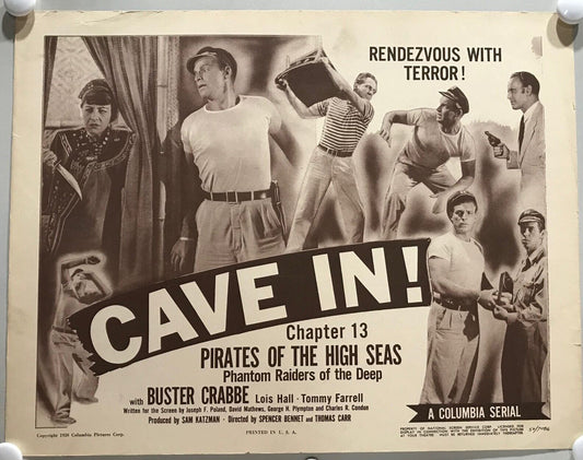 ORIGINAL SERIAL LOBBY CARD - PIRATES OF THE HIGH SEAS - 1950 - Ch 13 Title ca...