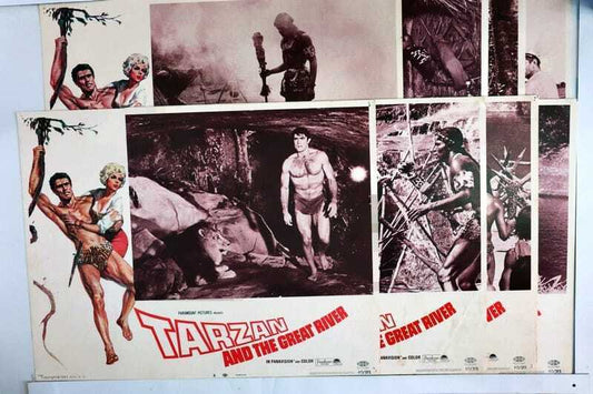 ORIGINAL LOBBY CARDS - TARZAN AND THE GREAT RIVER - 1967 - set of 8