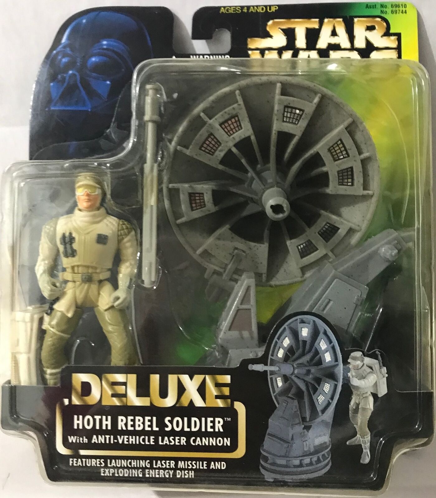 STAR WARS - KENNER - DELUXE - HOTH REBEL SOLDIER - with Anti-Vehicle Laser Cannon