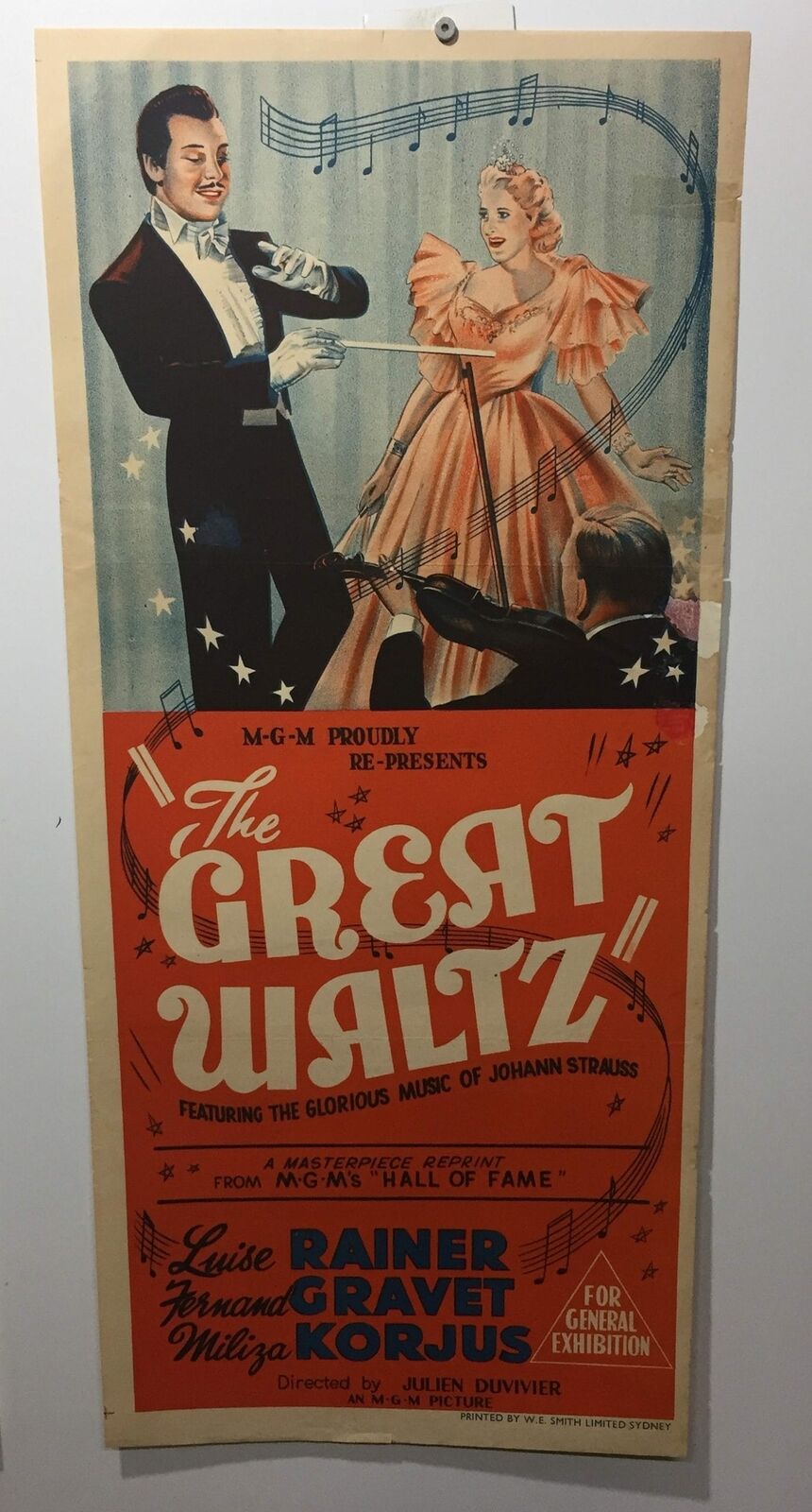 ORIGINAL DAYBILL MOVIE POSTER - THE GREAT WALTZ - 1938