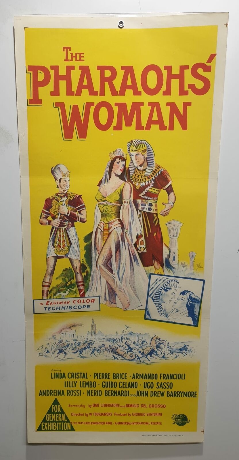 ORIGINAL DAYBILL MOVIE POSTER - THE PHARAOH'S WOMAN - 1960