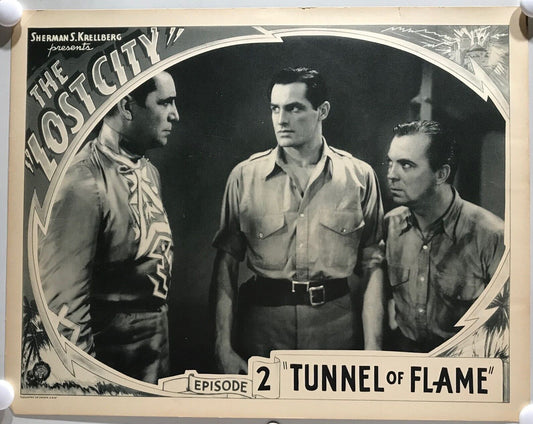 ORIGINAL SERIAL LOBBY CARD - THE LOST CITY (d) - 1935 - CH 2 "Tunnel of Flame...