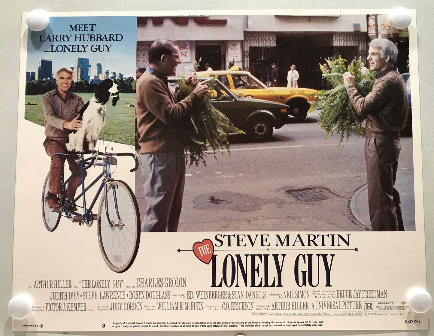 ORIGINAL LOBBY CARDS - THE LONELY GUY - 1984 - set of 8