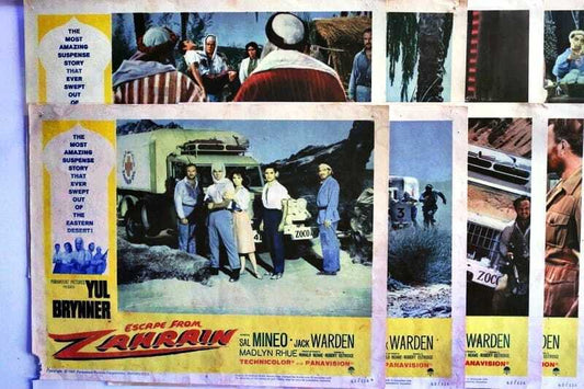 ORIGINAL LOBBY CARDS - ESCAPE FROM ZAHRAIN - 1962 - set of 8