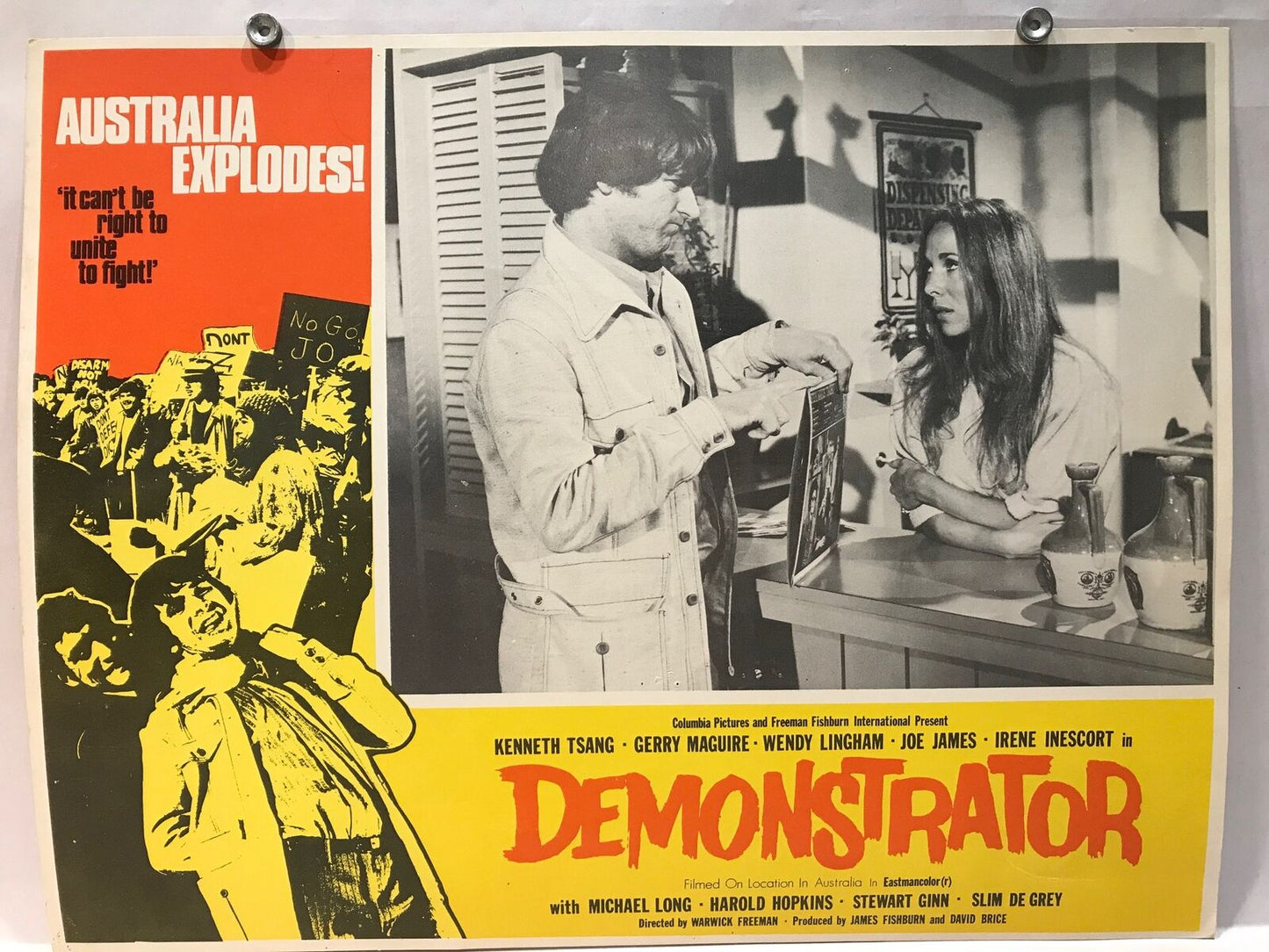 ORIGINAL LOBBY CARD - DEMONSTRATOR (g) - 1971 - title card - Australia