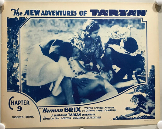 ORIGINAL SERIAL LOBBY CARD - THE NEW ADVENTURES OF TARZAN (a) - 1935 - Ch 9 "...