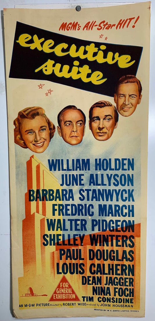 ORIGINAL DAYBILL MOVIE POSTER - EXECUTIVE SUITE - 1954