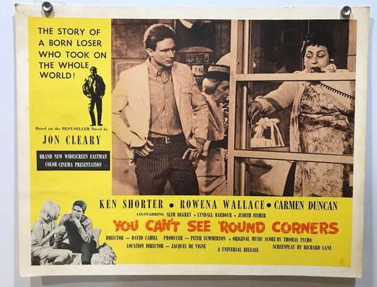 ORIGINAL LOBBY CARD - YOU CAN'T SEE 'ROUND CORNERS (c) - 1969  - title card-Australian