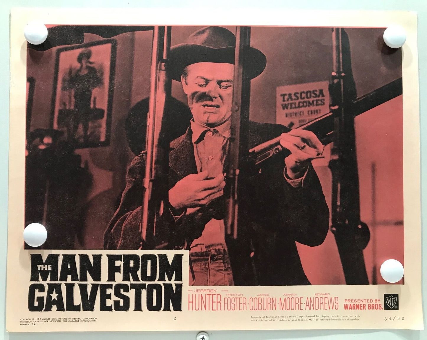 ORIGINAL LOBBY CARDS - THE MAN FROM GALVESTON - 1964 - set of 8