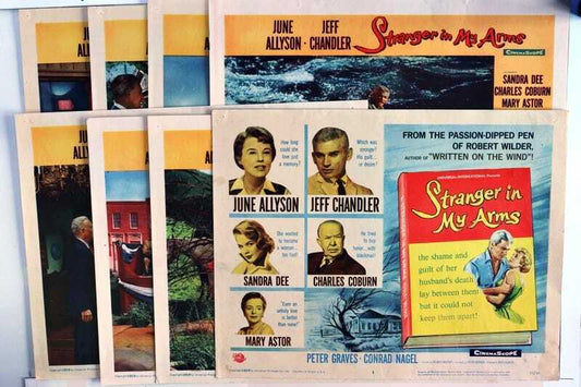 ORIGINAL LOBBY CARDS - STRANGER IN MY ARMS - 1959 - set of 8