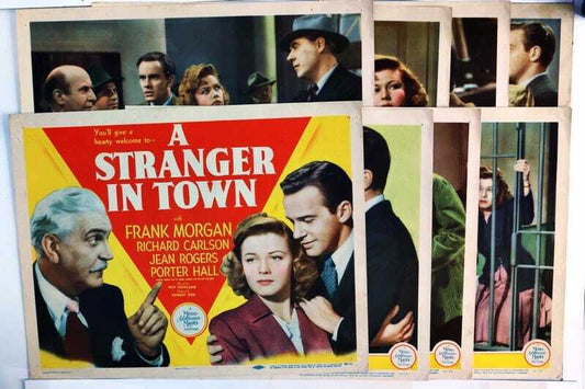 ORIGINAL LOBBY CARDS - A STRANGER IN TOWN - 1943 - set of 8