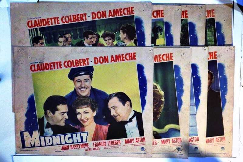 ORIGINAL LOBBY CARDS - MIDNIGHT - 1939 - set of 8