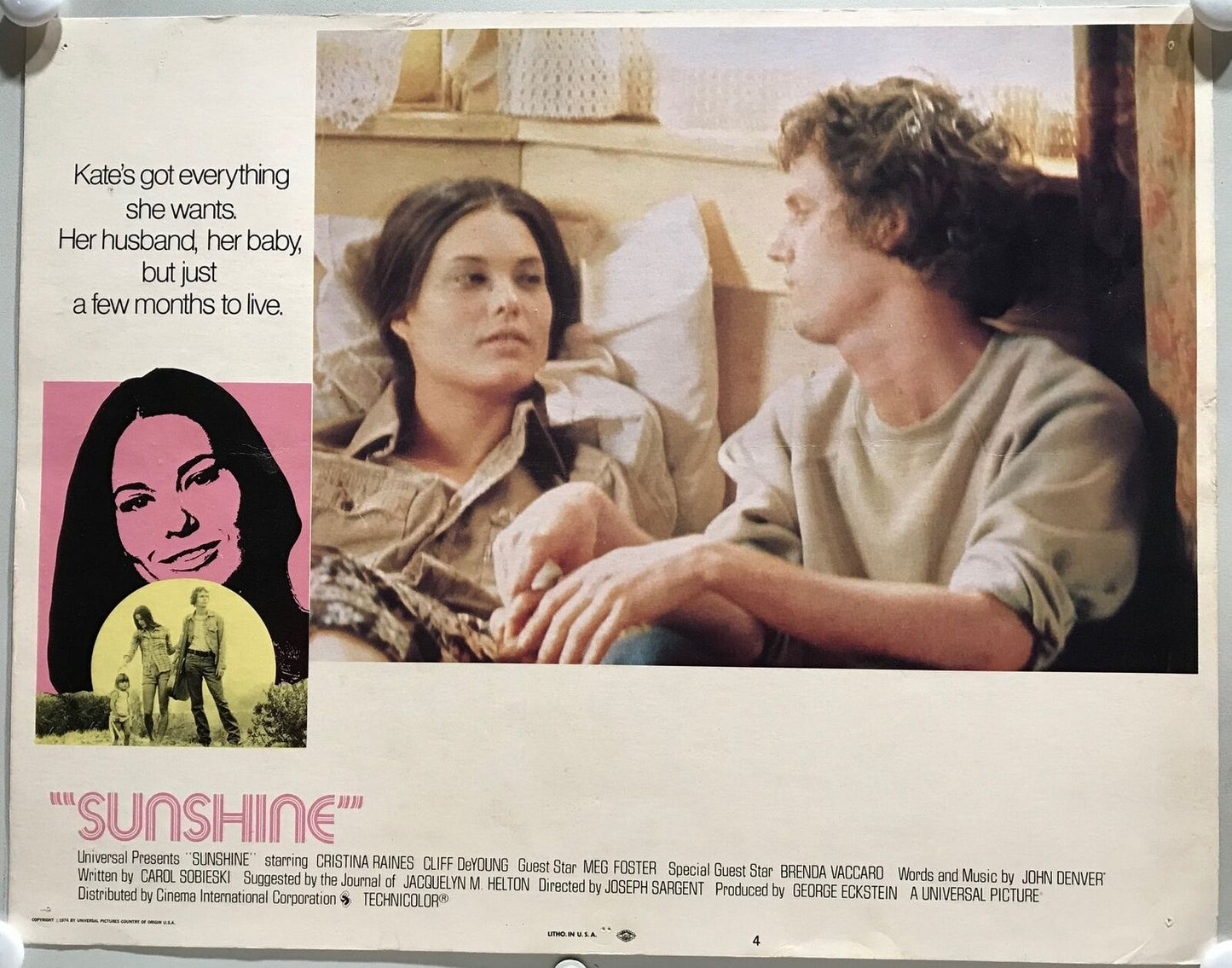 ORIGINAL LOBBY CARDS - SUNSHINE - 1973 - set of 8