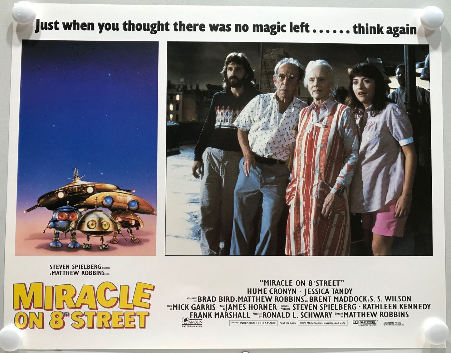 ORIGINAL LOBBY CARDS - MIRACLE ON 8TH STREET (batteries not included)-1987-Set 0f 8