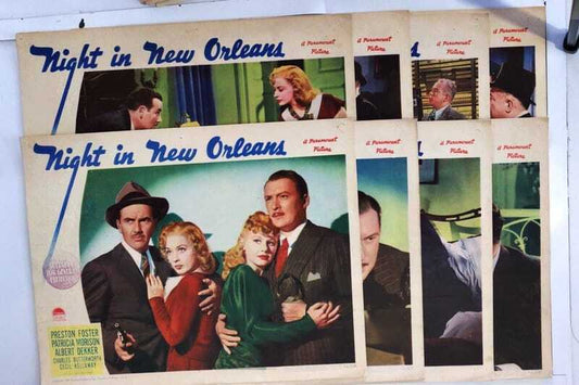 ORIGINAL LOBBY CARDS - NIGHT IN New Orleans - 1942 - set of 8