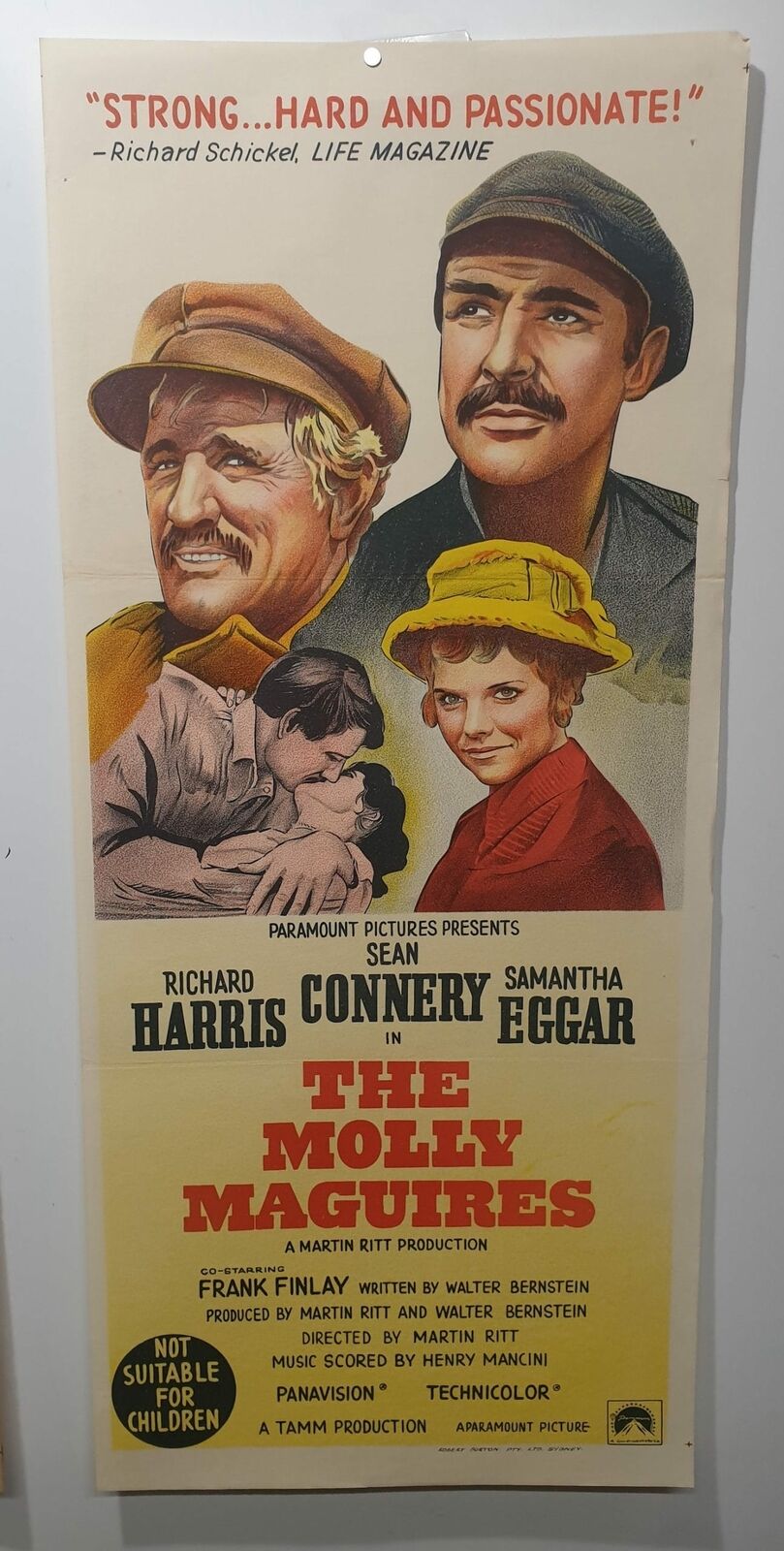 ORIGINAL DAYBILL MOVIE POSTER - THE MOLLY MAGUIRES - 1970