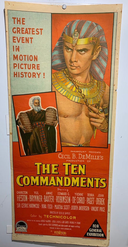 ORIGINAL DAYBILL MOVIE POSTER - TEN COMMANDMENTS - Richardson Studio