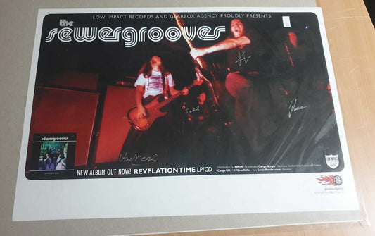 MUSIC PROMO POSTER - SIGNED - SEWER GROOVER - REVELATION TIME