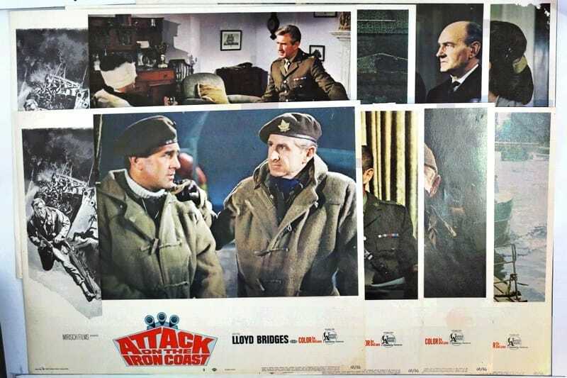 ORIGINAL LOBBY CARDS - ATTACK ON THE IRON COAST - 1968 - set of 8