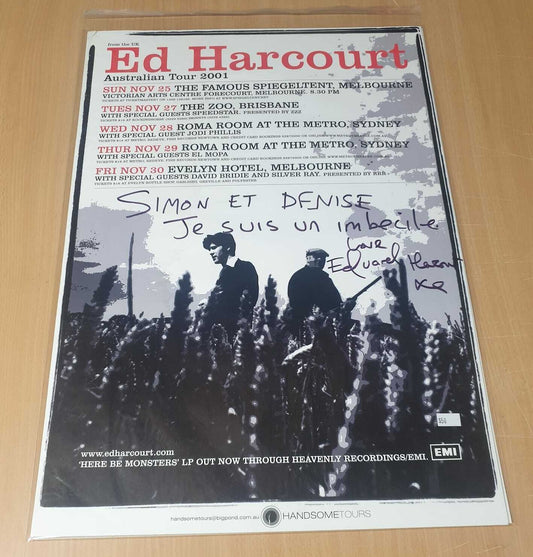 MUSIC PROMO POSTER - SIGNED - ED HARCOURT - AUSTRALIA TOUR 2001